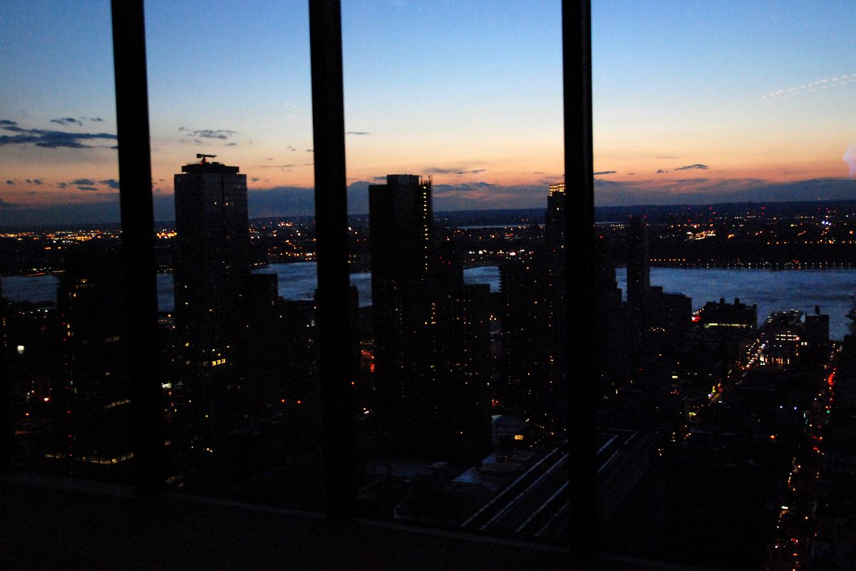 New York City Times Square 11G View To West, Buildings, Hudson River After Sunset From The Marriott Hotel View Rooftop Restaurant